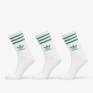 adidas Mid Cut Crew Sock 3-Pack White/ Preloved Green/ Mgh Solid Grey L