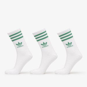 adidas Mid Cut Crew Sock 3-Pack White/ Preloved Green/ Mgh Solid Grey M