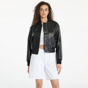 Bunda Calvin Klein Jeans Faux Leather Bomber Jacket Black M