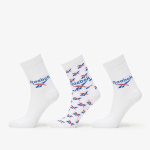 Reebok Classics Fold-Over Crew Socks 3-Pack White/ Vector Blue/ Vector Red