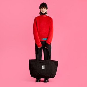 RAF SIMONS Vintage Knit Sweater With Contrasting Details Red Petrol