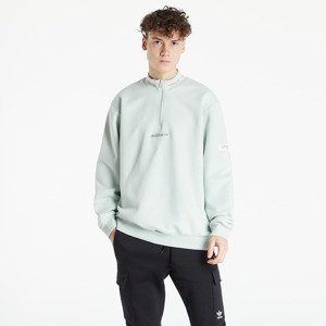 adidas Trefoil Linear Quaterzip Sweatshirt Hazy Green