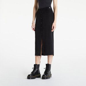 Calvin Klein Jeans Buttons Through Split Midi Skirt Ck Black