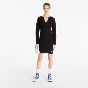 Calvin Klein Jeans Badge Waffle Henley Dress Ck Black