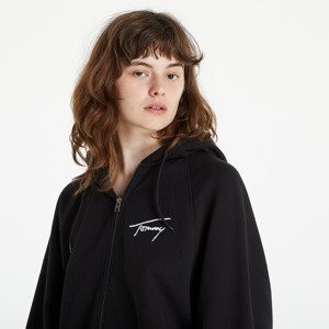 Tommy Jeans Boxy Signature Zip Hoodie Black