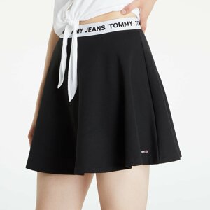 Tommy Jeans Logo Waistband Fit Mini Circle Skirt Black