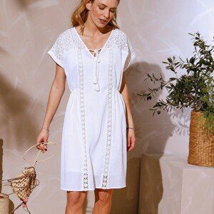 Blancheporte Krátke krepové šaty biela 42