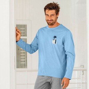 Blancheporte Pyžamové tričko s dlhými rukávmi, motív "surf" nebeská modrá 77/86 (S)