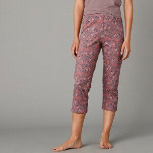 Blancheporte 3/4 pyžamové nohavice s potlačou kvetín hnedosivá 50