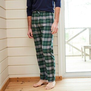 Blancheporte Flanelové pyžamové nohavice s potlačou kocky zelená 44/46
