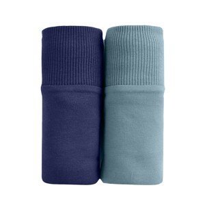 Blancheporte Súprava 2 nohavičiek maxi z bavlny nám.modrá+sivý melír 42/44