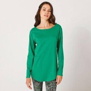 Blancheporte Jednofarebné tričko s dlhými rukávmi zelená 38/40