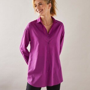 Blancheporte Dlhá jednofarebná košeľa purpurová 36