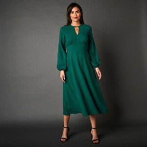 Blancheporte Polodlhé jednofarebné šaty zelená 46
