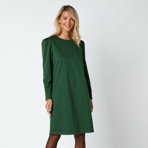 Blancheporte Jednofarebné žakárové úpletové šaty zelená jedĺová 50