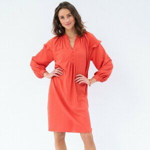 Blancheporte Jednofarebné rovné šaty z recyklovaného polyesteru papriková 40