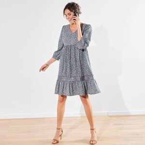 Blancheporte Šaty s minimalistickým vzorom a šnurovaním vzadu bronzová 50