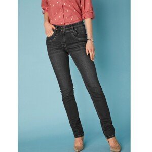 Blancheporte Rovné strečové džínsy, zapratý vzhľad čierna 40