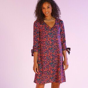 Blancheporte Rozšírené šaty s potlačou a kontrastným lemom fialová/viacfarebná 50