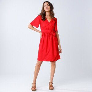 Blancheporte Jednofarebné zavinovacie šaty červená 48