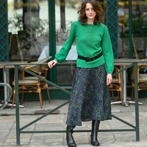 Blancheporte Dlhá sukňa s potlačou čierna/zelená 42