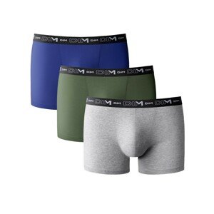 Blancheporte Boxerky Dim, súprava 3 ks modrá+sivá+khaki XL