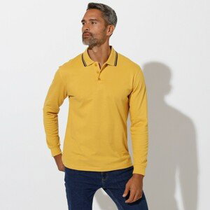 Blancheporte Polo tričko s prúžkom na golieri s dlhými rukávmi žltá 137/146 (4XL)
