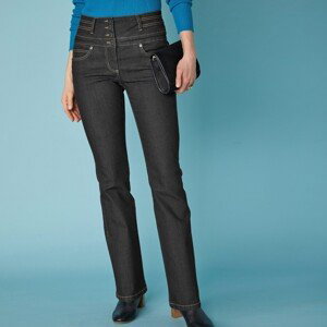 Blancheporte Bootcut džínsy s vysokým pásom, vnútor. dĺžka nohavíc 78 cm čierna 40