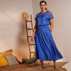 Blancheporte Dlhá vzdušná sukňa modrá 50