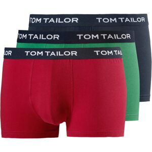 TOM TAILOR Boxerky  námornícka modrá / trávovo zelená / karmínovo červená