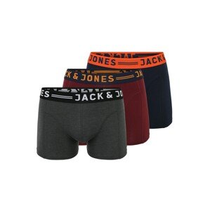 JACK & JONES Boxerky 'Lichfield'  námornícka modrá / oranžová / vínovo červená