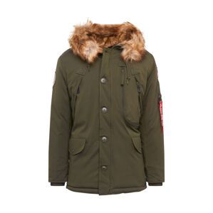 ALPHA INDUSTRIES Zimná parka 'Polar'  žltohnedá / olivová / jasne červená / biela