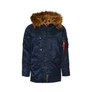 ALPHA INDUSTRIES Zimná parka 'N3B VF 59'  tmavomodrá / hnedá / jasne červená / biela