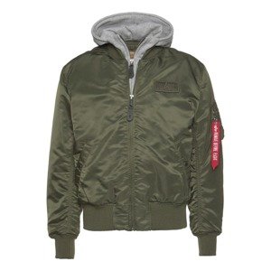 ALPHA INDUSTRIES Prechodná bunda 'MA-1 D-Tec'  sivá melírovaná / olivová / červená / biela