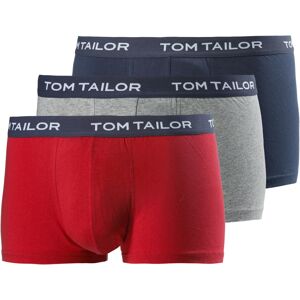 TOM TAILOR Boxerky  tmavomodrá / sivá melírovaná / červená / biela