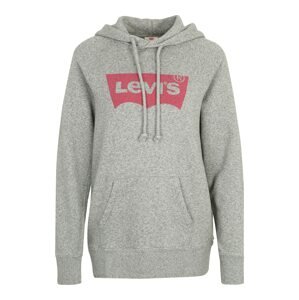 LEVI'S ® Mikina 'Graphic Sport Hoodie'  sivá melírovaná / pastelovo červená