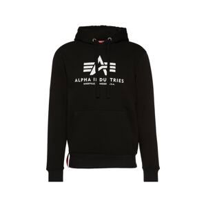 ALPHA INDUSTRIES Mikina 'Basic Hoody'  čierna / biela