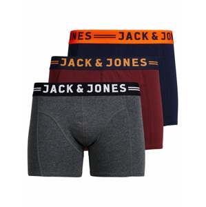 JACK & JONES Boxerky 'Lichfield'  námornícka modrá / oranžová / vínovo červená