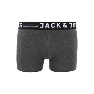 JACK & JONES Boxerky 'Sense'  tmavosivá / čierna / biela