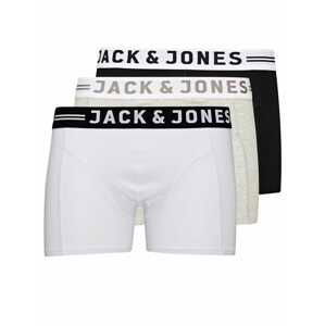 JACK & JONES Boxerky 'Sense'  sépiová / sivá melírovaná / čierna / biela