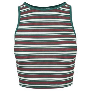 Urban Classics Tanktop  zelená / ohnivo červená / biela