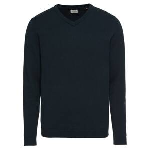 JACK & JONES Sveter 'JJEBASIC KNIT V-NECK'  tmavomodrá