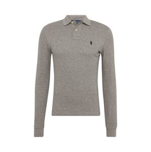 Polo Ralph Lauren Tričko 'LSKCSLIMM2-LONG SLEEVE-KNIT'  tmavosivá