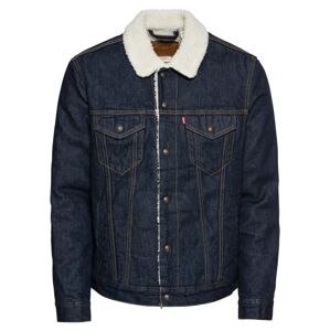 LEVI'S Prechodná bunda 'TYPE 3 SHERPA TRUCKER MED INDIGO - WORN IN'  modrá denim