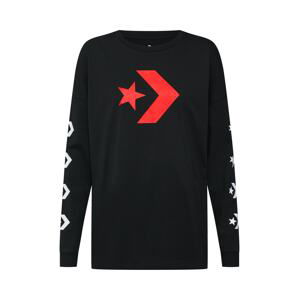 CONVERSE Tričko 'STAR CHEVRON LONG SLEEVE TEE'  červená / čierna