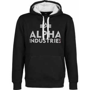 ALPHA INDUSTRIES Mikina 'Foam Print'  čierna / biela