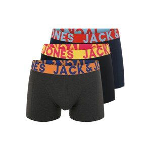 JACK & JONES Boxerky 'Sense'  tmavomodrá / antracitová / oranžová / čierna