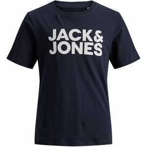 Jack & Jones Junior Tričko 'Ecorp'  námornícka modrá / prírodná biela