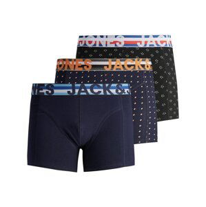 JACK & JONES Boxerky 'Henrik'  tmavomodrá / tmavooranžová / červená / čierna / biela