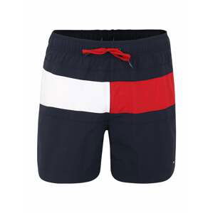 Tommy Hilfiger Underwear Plavecké šortky 'MEDIUM DRAWSTRING'  biela / námornícka modrá / červená